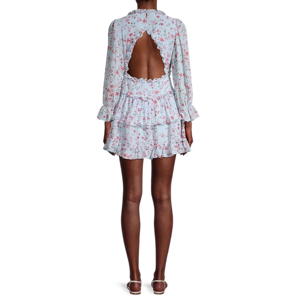 Cistar New York Floral-Print Ruffle Long Slv Dress - Picture 2 of 5